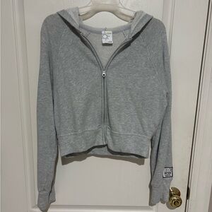 Gray Offline By Aerie Zip-Up Hoodie